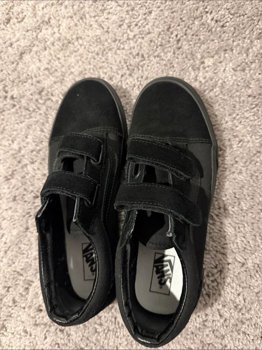 Vans Kids Black Velcro Skate Shoes